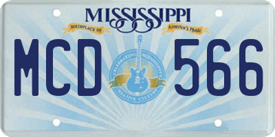 MS license plate MCD566