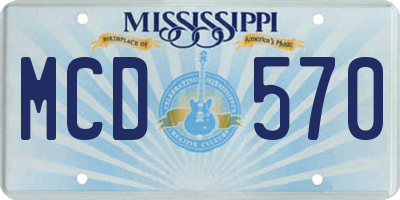 MS license plate MCD570