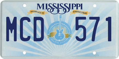MS license plate MCD571