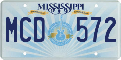 MS license plate MCD572