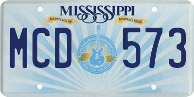 MS license plate MCD573