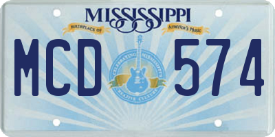 MS license plate MCD574