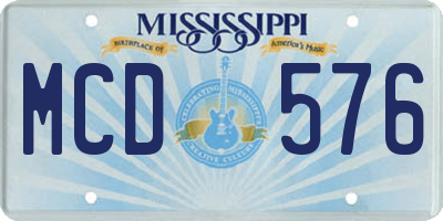 MS license plate MCD576
