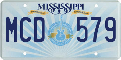 MS license plate MCD579