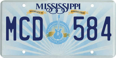 MS license plate MCD584