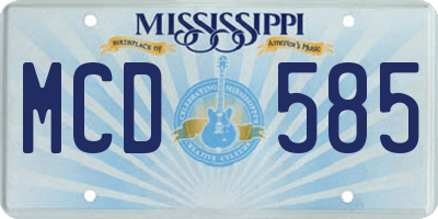 MS license plate MCD585