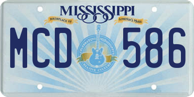 MS license plate MCD586