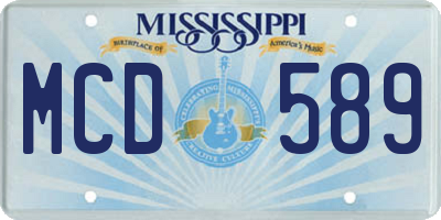 MS license plate MCD589