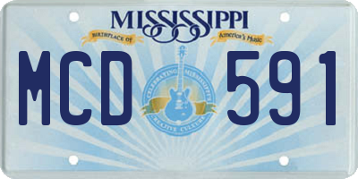 MS license plate MCD591