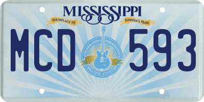 MS license plate MCD593