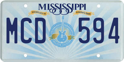 MS license plate MCD594