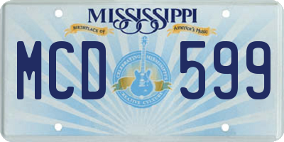 MS license plate MCD599