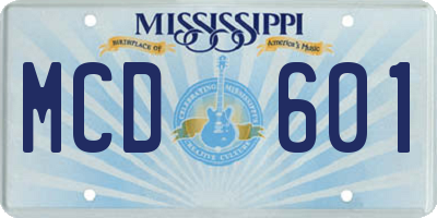 MS license plate MCD601