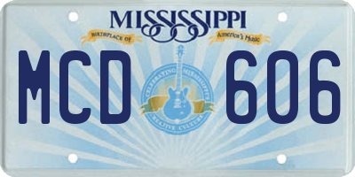 MS license plate MCD606