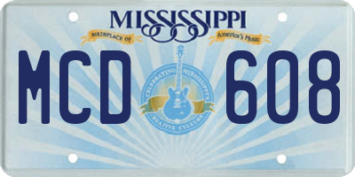 MS license plate MCD608