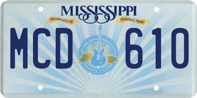 MS license plate MCD610