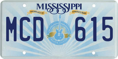 MS license plate MCD615