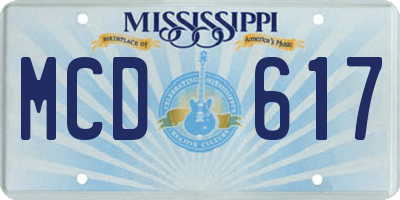 MS license plate MCD617