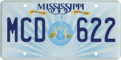MS license plate MCD622