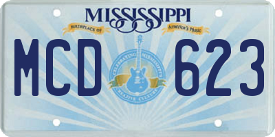 MS license plate MCD623