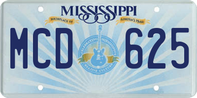MS license plate MCD625