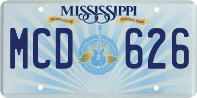 MS license plate MCD626