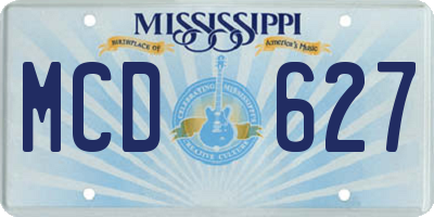 MS license plate MCD627