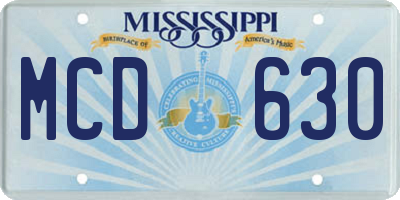 MS license plate MCD630