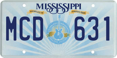 MS license plate MCD631