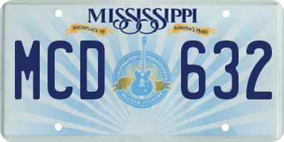 MS license plate MCD632