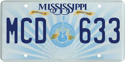 MS license plate MCD633