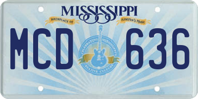 MS license plate MCD636