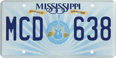 MS license plate MCD638