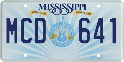 MS license plate MCD641