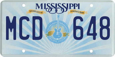 MS license plate MCD648