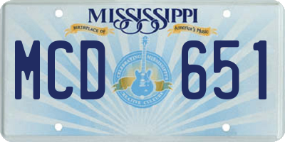 MS license plate MCD651