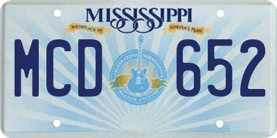MS license plate MCD652
