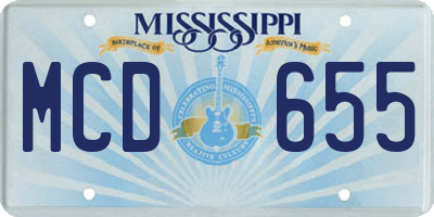 MS license plate MCD655