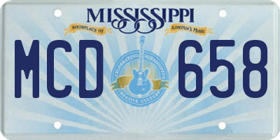 MS license plate MCD658