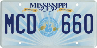 MS license plate MCD660