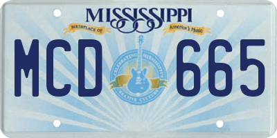 MS license plate MCD665