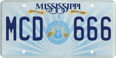 MS license plate MCD666