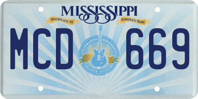 MS license plate MCD669