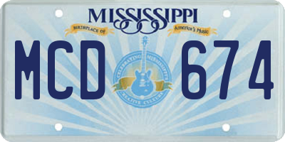 MS license plate MCD674
