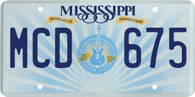 MS license plate MCD675