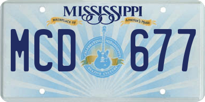 MS license plate MCD677