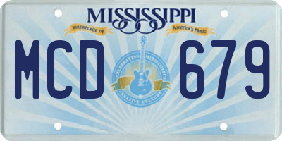 MS license plate MCD679