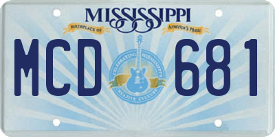 MS license plate MCD681