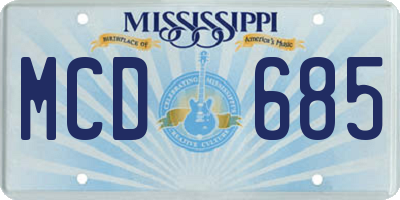 MS license plate MCD685