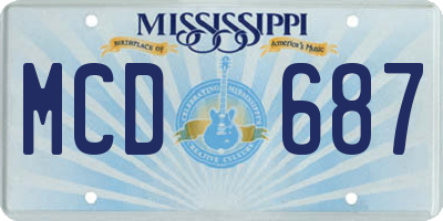 MS license plate MCD687